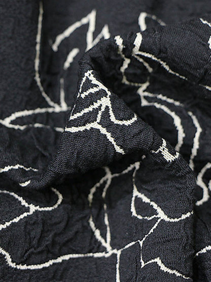 Vintage Loose Irregular Floral Printed Hooded Outwear