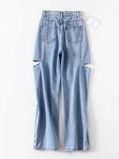 Empire Wide Leg Ripped Jeans
