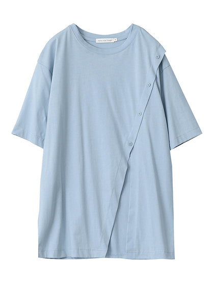 Urban Split-Side Oblique Buckle Short Sleeves T-Shirts