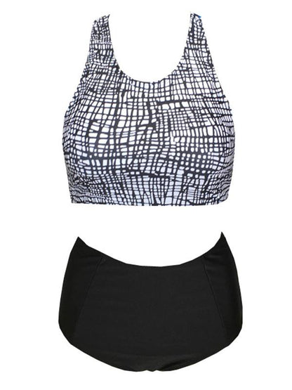 High Waisted Bandeau Bikini Swimsuit