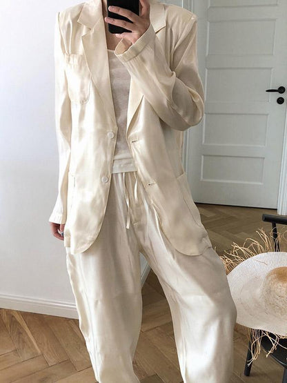 Original Solid Silk Suit Outwear