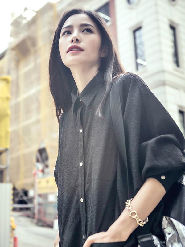 Loose Solid Fresh Shirt Mini Dresses