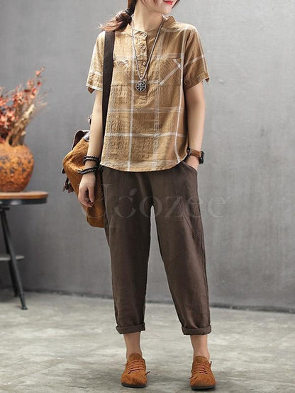 National Style Plaid Shirt