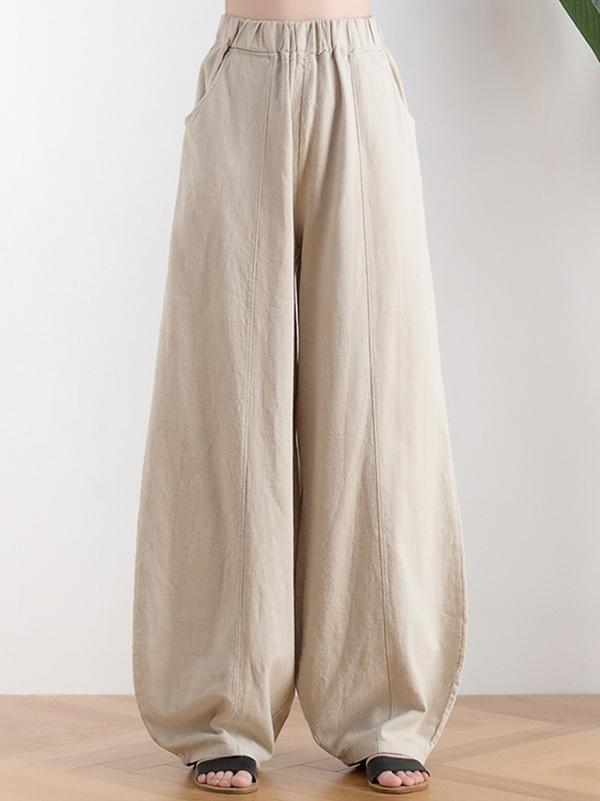 Casual Solid Puff Pants Bottoms