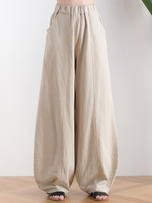 Casual Solid Puff Pants Bottoms