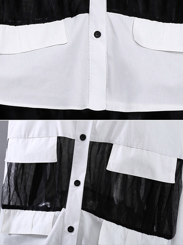 Original Gauze Split-Joint Short Sleeve Shirt Dress