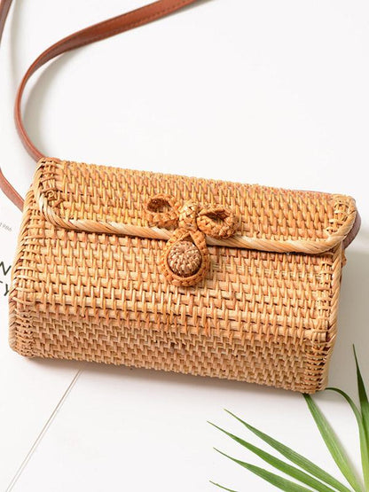 Rattan Bowknot Fresh Little Bag