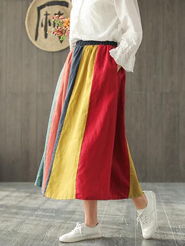 Split-joint Rainbow Loose Skirt Bottom