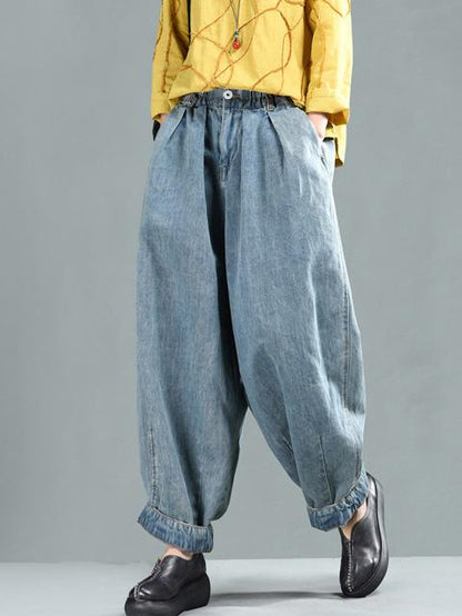 Loose Wide-leg Jean Harem Pants