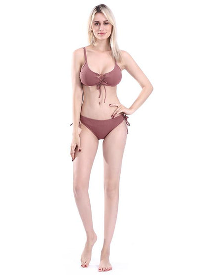 Strap Solid Bikinis Swimwear