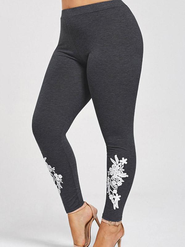 Vintage Applique Wrap Casual Pants Bottoms