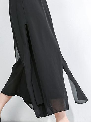 Chiffon False-Two Wide Leg Pants
