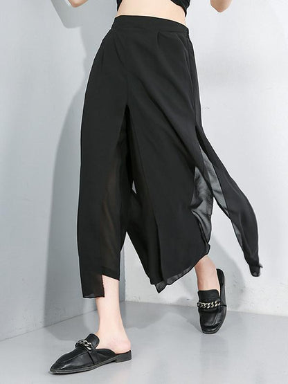 Chiffon False-Two Wide Leg Pants