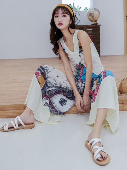Comfortable Colorful Printed Beach Jumpsuit