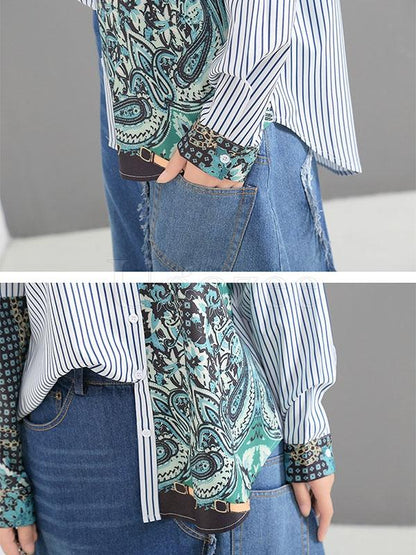 New Striped Split-joint Shirt