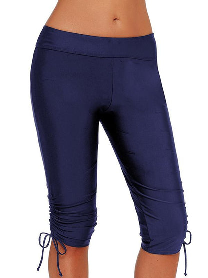 Plus Size Solid Wrap Sports Shorts