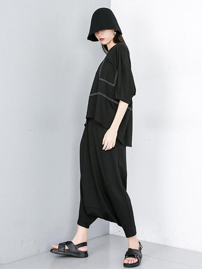 Batwing Sleeves Asymmetric Shirt