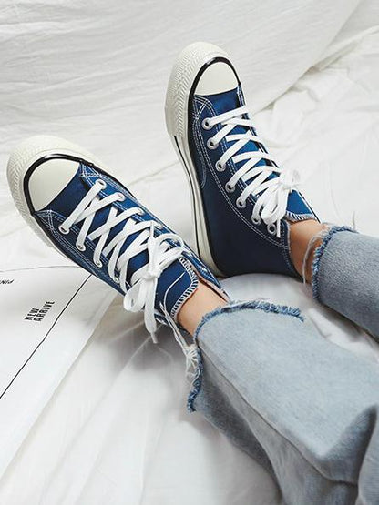 High Top Solid Canvas Sneaker Shoes