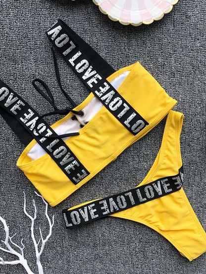 Lace-up Bikinis Swimwear