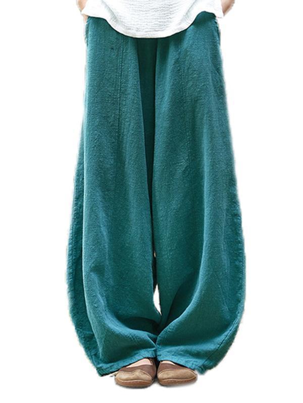 Casual Solid Puff Pants Bottoms