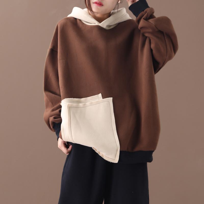 Buykud Autumn Casual Patchwork Thickened Hoodie