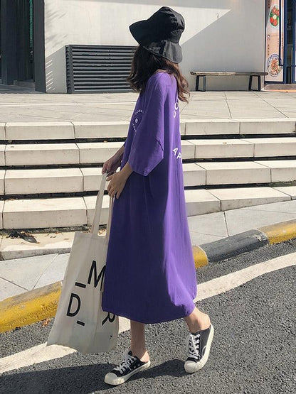 Loose Printed  T-Shirt Dress