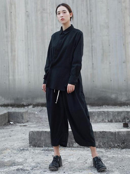 Vintage Ramie Cropped Shirt Tops