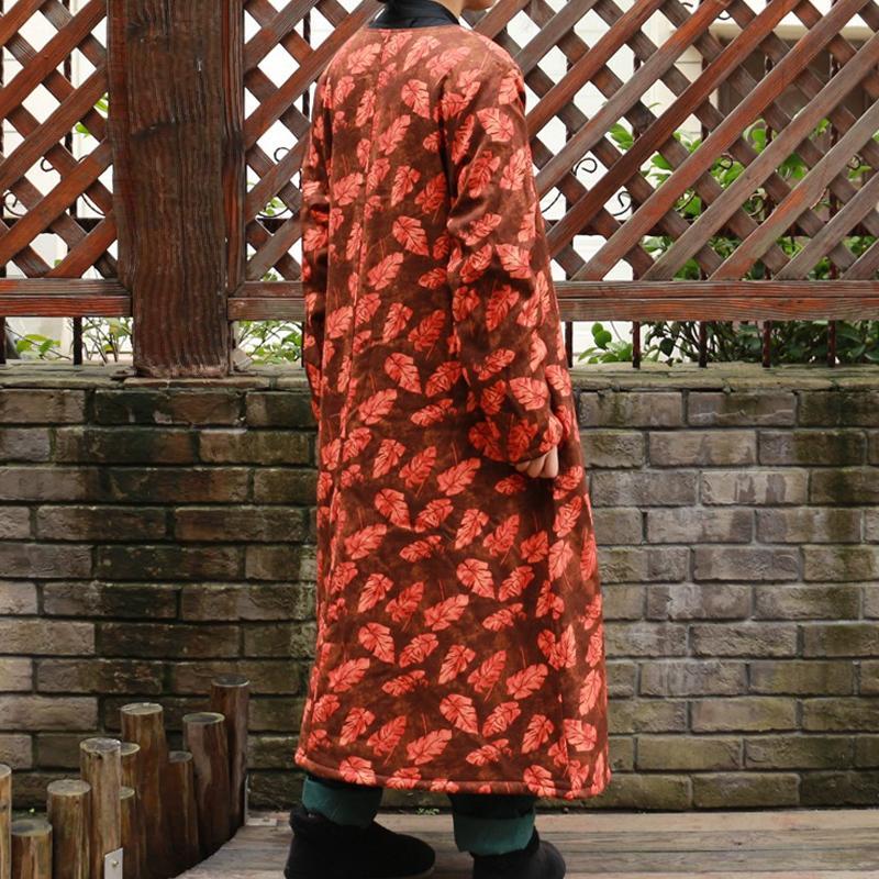 Chinese Style Women Long Thick Winter Coat