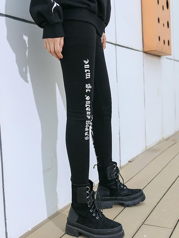 Printed Solid Wrap Elastic Pants