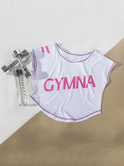 Short Sleeve Letter Printed Gym Tees