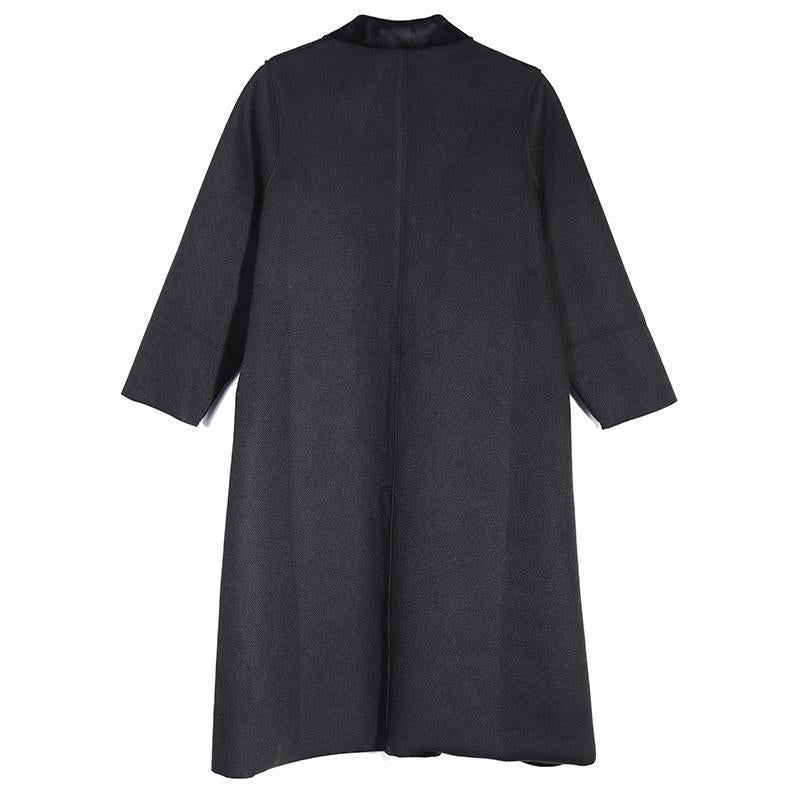 Casual Polo Collar Long Sleeve Red Women Woolen Coat