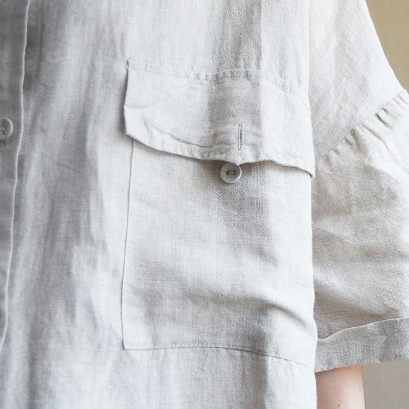 Casual Loose Letter Embroidery Midi Shirt Dress