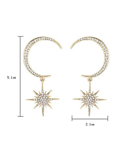 Moon Star Long Earring