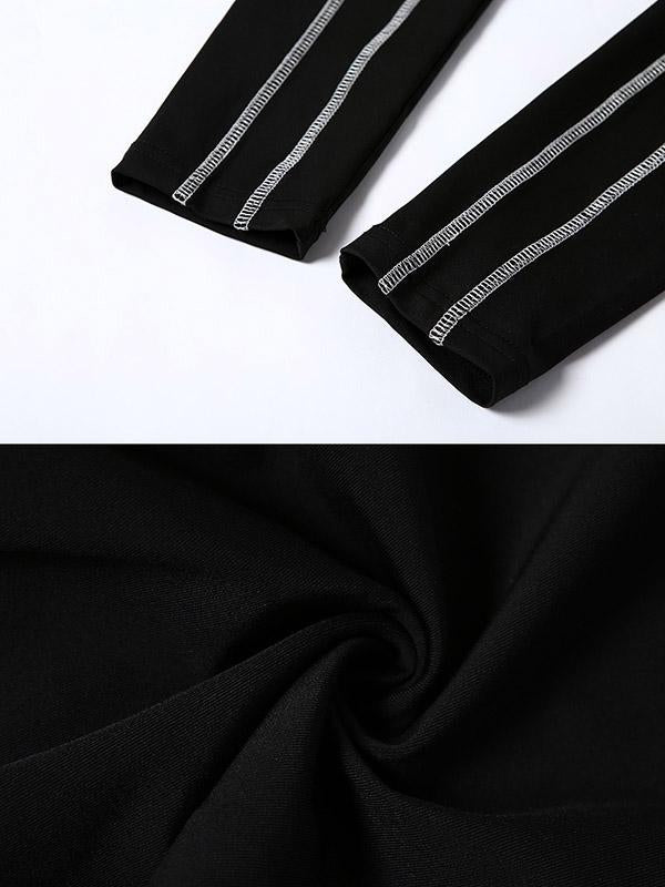 Fashion Zipper Striped Yoga Suits