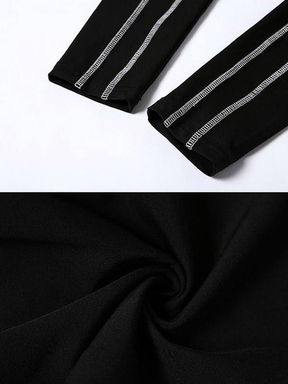 Fashion Zipper Striped Yoga Suits