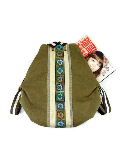 Embroidered Zipper Backpack Bag