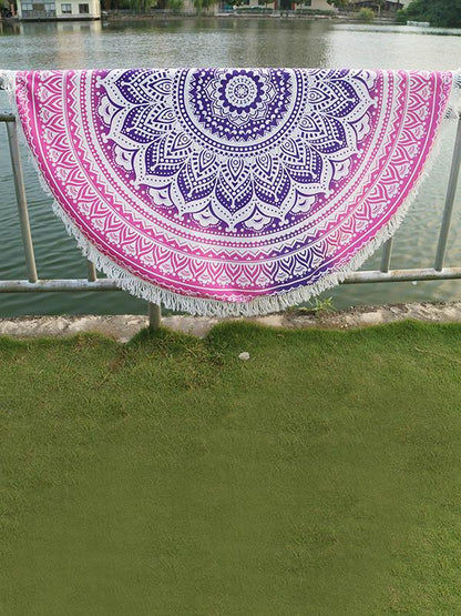 Fashion Printed Tasseled Round Beach Mat