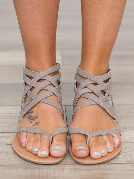 Crossover Strap Low-heel Shoes