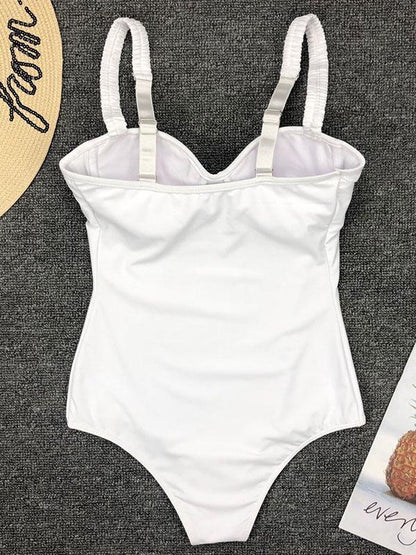 Solid Fresh Simple One-piece Swimwear