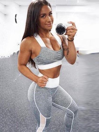 Soft Breathable Back Cross Bra & Sports Leggings