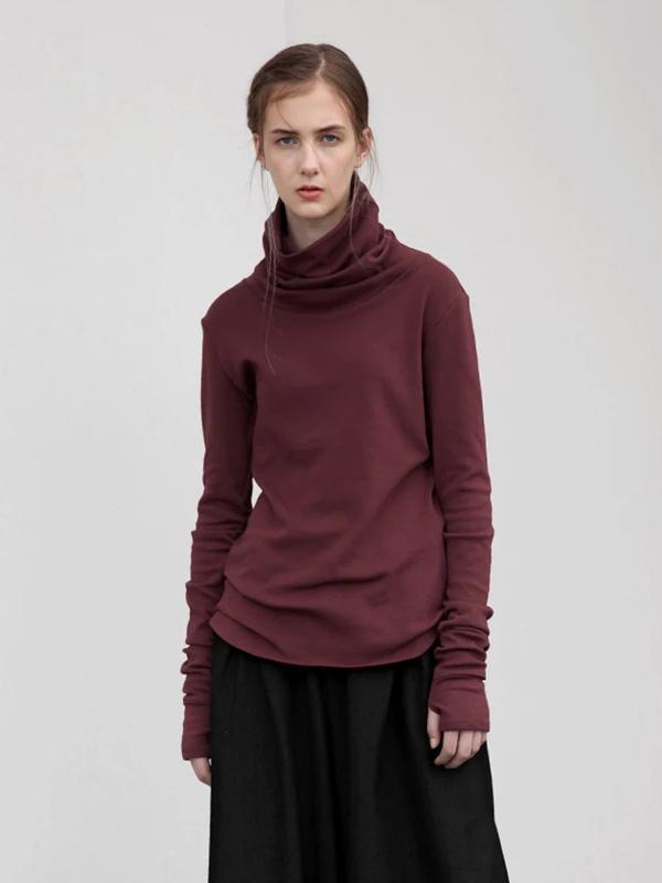 Autumn Winter Turtleneck Comfortable Plus Velvet Blouse