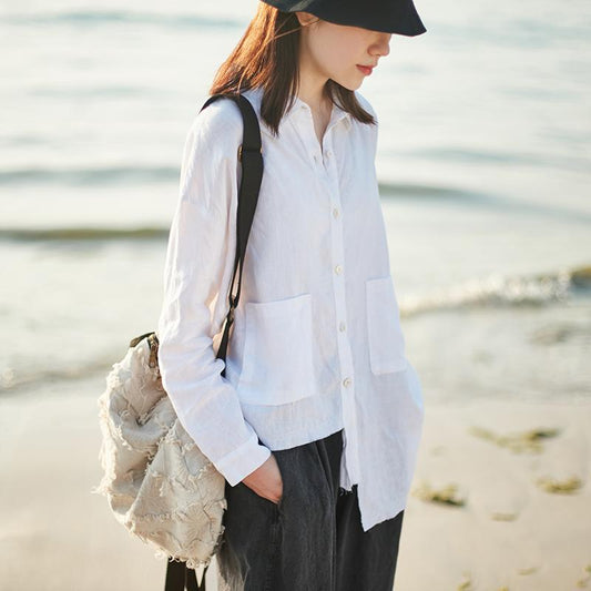 Personality Irregular Solid Color Spring Shirt
