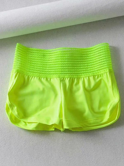 Lace Wide Waistband Sports Shorts