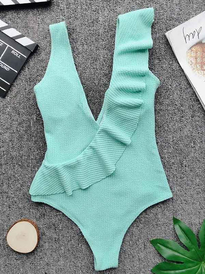 Sexy Beach Ruffled One-piece Swimsuit