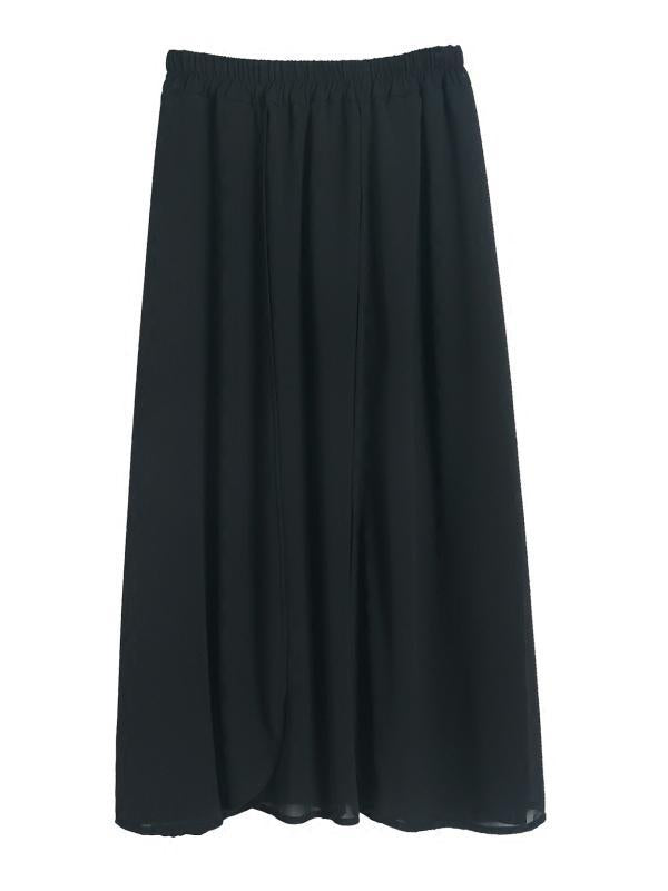 Original Solid Chiffon Pleats Skirt