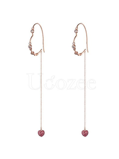 Retro Rose Gold Loving Heart Earrings