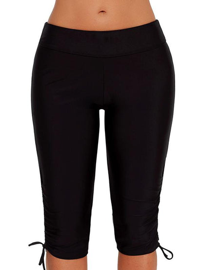 Plus Size Solid Wrap Sports Shorts