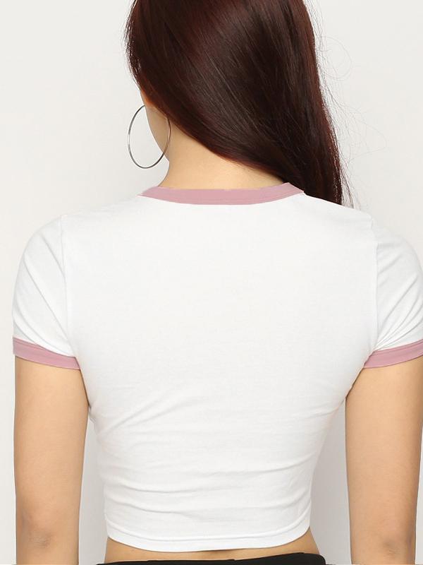 Fashion Letters Printed Wrap T-Shirts Tops