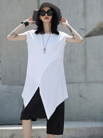 Irregular Split-side T-shirt