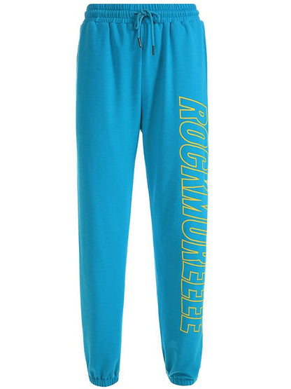Letter Printed Drawstring Track Pants